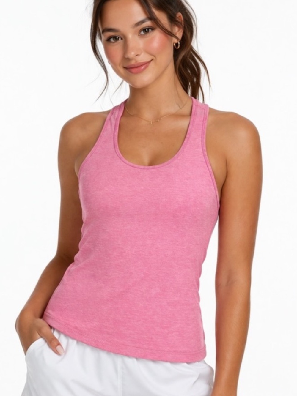 lululemon athletica Heathered Pink Racerback Tank